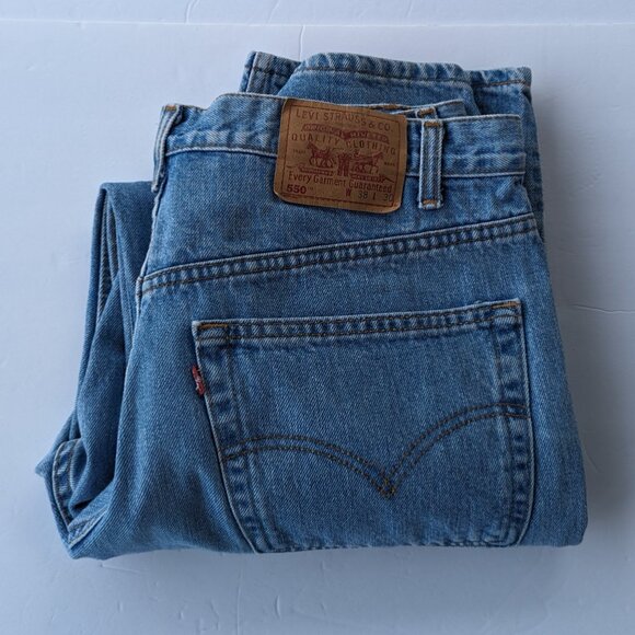 Men's 550 Levi Strauss & Co Blue Jeans Denim 38 x 30 - Picture 14 of 16